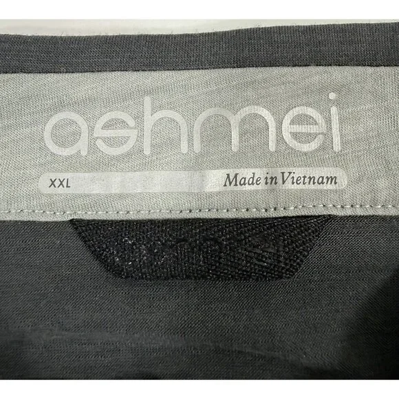 Ashmei Merino Carbon Jersey Mens Sz 2XL Gray Full Zip Short Sleeve Cycling Bike